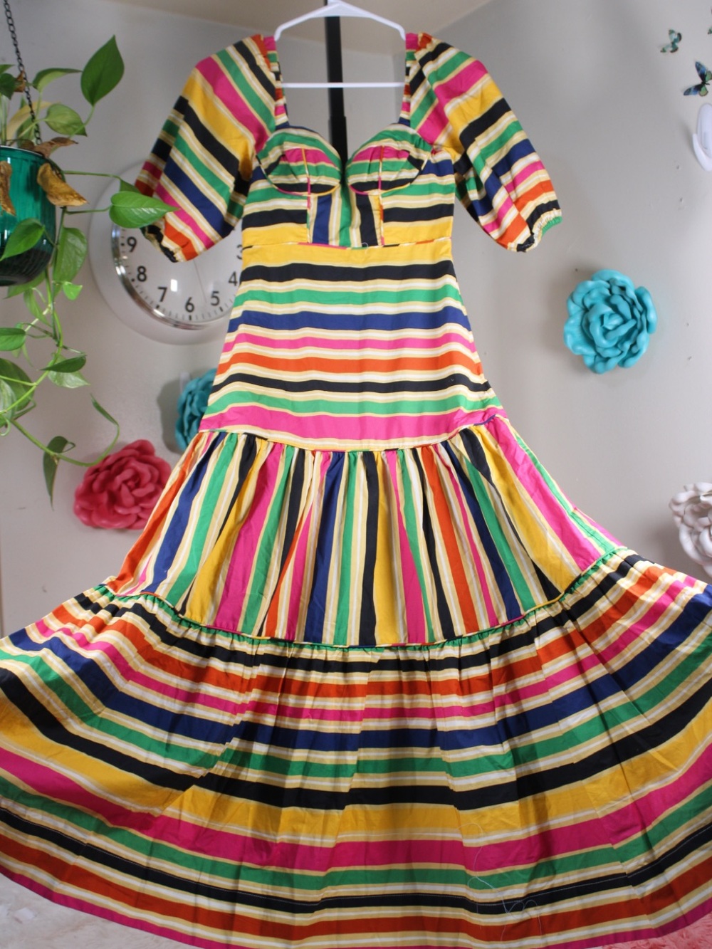 FARM Rio Rainbow Stripe Maxi Dress XXS NWT MSRP $230